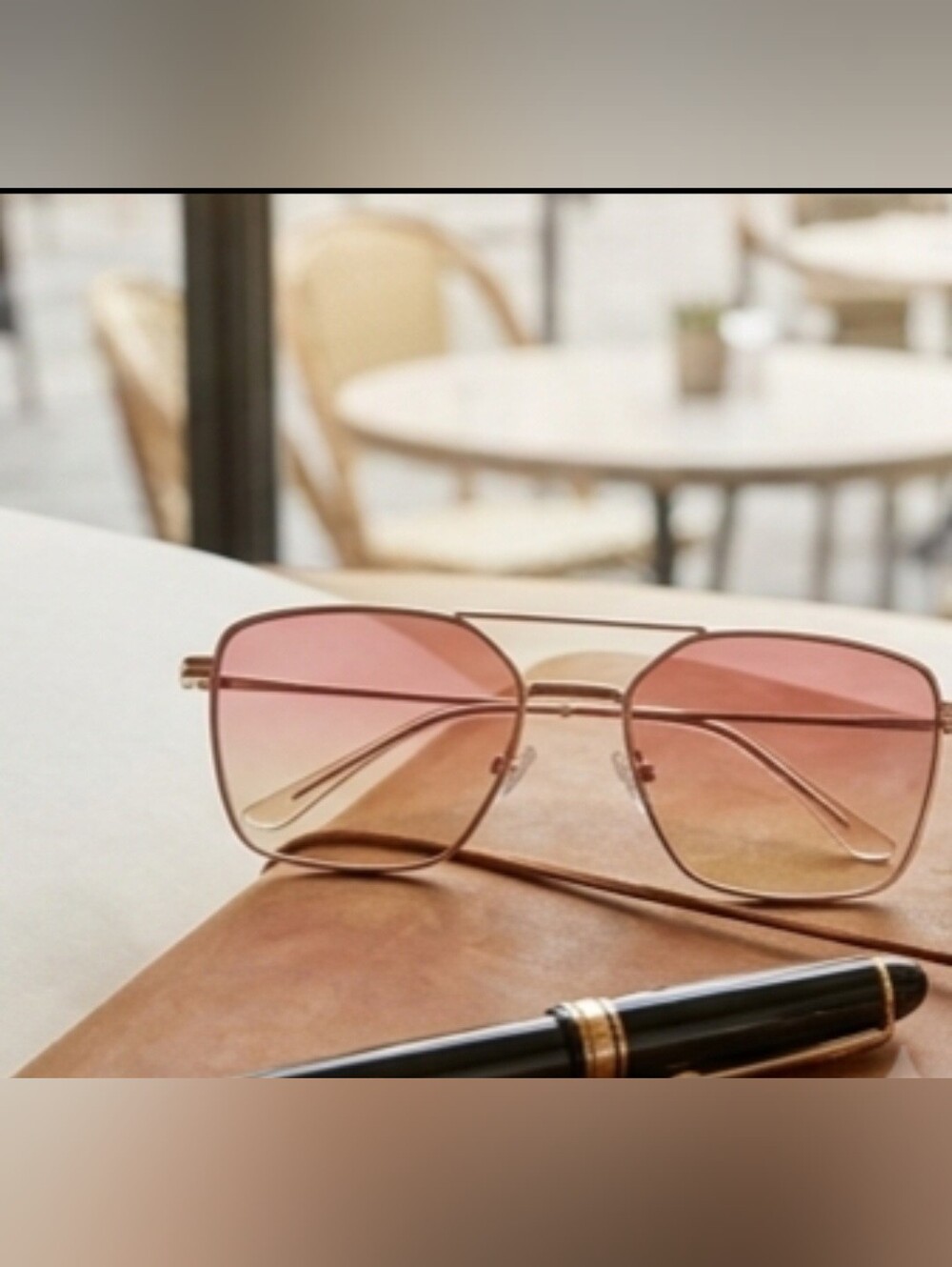 Pink Gradient Square Sunglasses - Picture 2 of 4